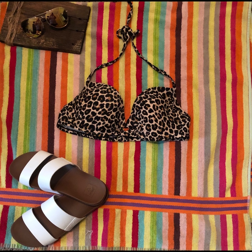 Leopard swimsuit top, size L